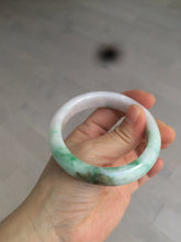 Load image into Gallery viewer, 55mm Certified 100% natural Type A sunny green/purple/white jadeite jade bangle BH29-5417