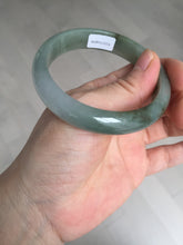 Load image into Gallery viewer, 55.8mm Certified 100% natural Type A oily dark green/gray/black jadeite jade bangle BN32-8086