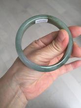 Load image into Gallery viewer, 55.8mm Certified 100% natural Type A oily dark green/gray/black jadeite jade bangle BN32-8086