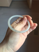 Load image into Gallery viewer, 54.3mm Certified 100% Natural gray black(灰冰) slim round cut nephrite jade bangle HN41-9131