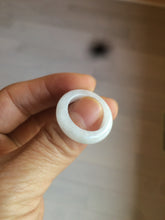 Load image into Gallery viewer, Size 6 1/2-8 100% natural type A white jadeite jade band ring R106