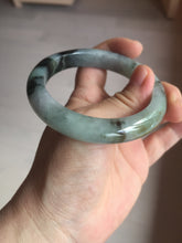 Load image into Gallery viewer, Shopify only. 56.5mm certified 100% natural type A dark green white jadeite jade bangle BN88-4487