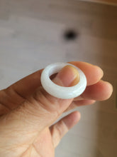 Load image into Gallery viewer, Size 6 1/2-8 100% natural type A white jadeite jade band ring R106