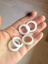 Load image into Gallery viewer, Size 6 1/2-8 100% natural type A white jadeite jade band ring R106