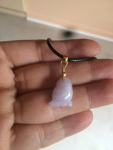 Load image into Gallery viewer, 100% Natural icy watery green white purple jadeite Jade foot pendant AX28