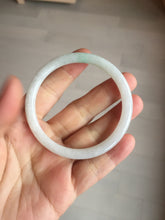 Load image into Gallery viewer, 54.5mm certified 100% natural Type A white/sunny green round cut jadeite jade bangle BL50-3524
