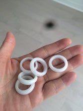 Load image into Gallery viewer, Size 6 1/2-8 100% natural type A white jadeite jade band ring R106