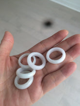 Load image into Gallery viewer, Size 6 1/2-8 100% natural type A white jadeite jade band ring R106