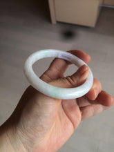 Load image into Gallery viewer, 55.5mm Certified 100% natural Type A sunny green/white jadeite jade bangle BH28-5421