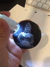 Load image into Gallery viewer, 100% natural black jadeite jade(Wuji, 乌鸡) Guanyin (观音) safe and sound pendant/worry stone/decor BM38