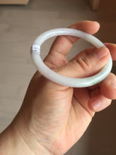 Load image into Gallery viewer, 55mm certified 100% natural Type A light green white purple round cut jadeite jade bangle BS43-4530