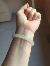 Load image into Gallery viewer, 50.8mm Certified 100% Natural icy white gray with flying snow nephrite jade bangle HN46-9154