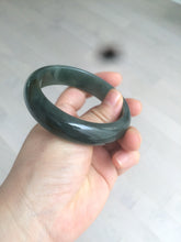 Load image into Gallery viewer, 57mm type A 100% Natural icy dark green/black jadeite jade bangle AY36-1097