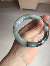 Load image into Gallery viewer, Shopify only. 56.5mm certified 100% natural type A dark green white jadeite jade bangle BN88-4487