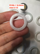 Load image into Gallery viewer, Size 6 1/2-8 100% natural type A white jadeite jade band ring R106