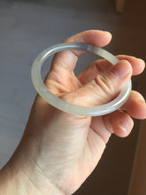 Load image into Gallery viewer, 58mm Certified 100% Natural gray black(灰冰) slim round cut nephrite jade bangle HN40-9109
