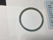 Load image into Gallery viewer, 60.6mm Type A 100% Natural Light Green/Gray/Black/Brown “Reed Flowers & Snow” Guatemala Slim Round Cut Jadeite Bangle PJ124-1412