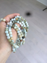 Load image into Gallery viewer, 7-7.6mm 100% natural type A green/white/yellow/brown jadeite jade beads bracelet AQ73