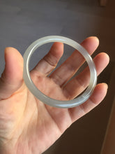 Load image into Gallery viewer, 58mm Certified 100% Natural gray black(灰冰) slim round cut nephrite jade bangle HN40-9109