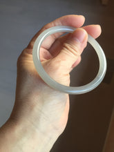 Load image into Gallery viewer, 58mm Certified 100% Natural gray black(灰冰) slim round cut nephrite jade bangle HN40-9109