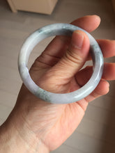Load image into Gallery viewer, 53.5mm certified 100% natural Type A light green/purple white Snowy Pine Forest jadeite jade bangle J127-3084