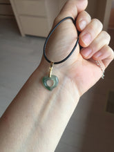Load image into Gallery viewer, 100% Natural type A dark green/blue/gray/black heart Guatemala jadeite Jade pendant PH107 Add on item