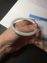 Load image into Gallery viewer, 54.5mm certified 100% natural Type A white/sunny green round cut jadeite jade bangle BL50-3524