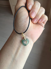 Load image into Gallery viewer, 100% Natural type A dark green/blue/gray/black heart Guatemala jadeite Jade pendant PH107 Add on item