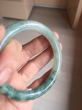 Load image into Gallery viewer, 54.6mm Certified Type A 100% Natural green white gray round cut jadeite Jade bangle BH236-0267