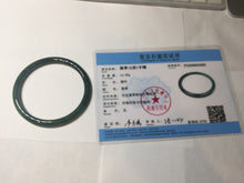 Load image into Gallery viewer, 55mm Certified Type A 100% Natural dark green/blue/gray Guatemala slim round cut Jadeite bangle PD18-4450