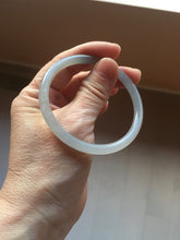 Load image into Gallery viewer, 55mm Certified 100% Natural gray black(灰冰) slim round cut nephrite jade bangle HN39-9112