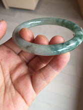 Load image into Gallery viewer, 54.6mm Certified Type A 100% Natural green white gray round cut jadeite Jade bangle BH236-0267