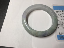Load image into Gallery viewer, 57.5mm certified type A 100% Natural icy watery light green/purple/white Jadeite jade bangle BH138-1314