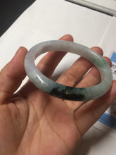 Load image into Gallery viewer, 51.5mm certified Type A 100% Natural sunny green purple oval Jadeite Jade bangle BN43-5137