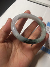 Load image into Gallery viewer, 51.5mm certified Type A 100% Natural sunny green purple oval Jadeite Jade bangle BN43-5137