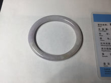 Load image into Gallery viewer, 51.5mm certified 100% natural type A light purple white slim oval round cut jadeite jade bangle BL51-3528