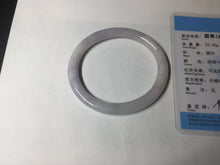 Load image into Gallery viewer, 51.5mm certified 100% natural type A light purple white slim oval round cut jadeite jade bangle BL51-3528