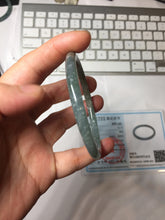 Load image into Gallery viewer, 56.4mm Type A 100% Natural Light Green/Gray/Black/Brown “Reed Flowers & Snow” Guatemala Slim Round Cut Jadeite Bangle PJ125-1413