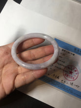 Load image into Gallery viewer, 51.5mm certified 100% natural type A light purple white slim oval round cut jadeite jade bangle BL51-3528