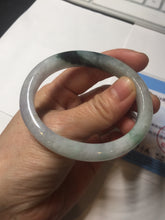Load image into Gallery viewer, 51.5mm certified Type A 100% Natural sunny green purple oval Jadeite Jade bangle BN43-5137