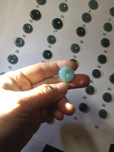 Load image into Gallery viewer, 13-17.5mm Type A 100% Natural blue light green dark green gray Guatemala Jadeite Jade Safety Guardian Button donuts Pendant group PH109