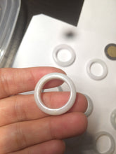 Load image into Gallery viewer, Size 6 1/2-8 100% natural type A white jadeite jade band ring R106