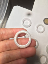 Load image into Gallery viewer, Size 6 1/2-8 100% natural type A white jadeite jade band ring R106