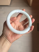 Load image into Gallery viewer, 74.5mm certified Type A 100% Natural light green white round cut plus size Jadeite Jade bangle BP171-(1257)
