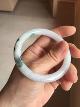 Load image into Gallery viewer, 53.5mm certified 100% natural Type A sunny green white purple carved and golden-painted round cut jadeite jade bangle PJ62