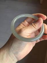 Load image into Gallery viewer, 59.4mm Certified 100% Natural gray black(灰冰) flat round cut nephrite jade bangle HN38-3593