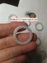 Load image into Gallery viewer, Size 6 1/2-8 100% natural type A white jadeite jade band ring R106