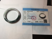 Load image into Gallery viewer, 55.5mm Certified 100% natural Type A dark green/purple Emerald Vale jadeite jade bangle PB94-8988