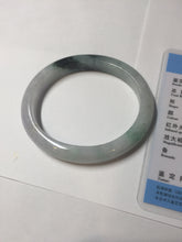Load image into Gallery viewer, 51.5mm certified Type A 100% Natural sunny green purple oval Jadeite Jade bangle BN43-5137