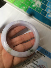 Load image into Gallery viewer, 59.5mm certified Type A 100% Natural green/purple Jadeite bangle As73-0516